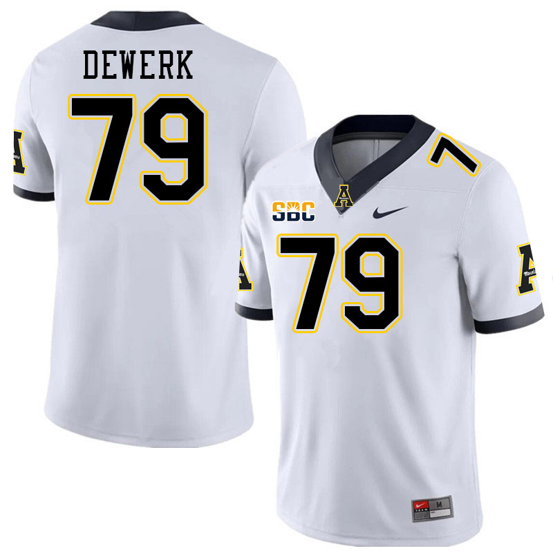 Men #79 Andres Dewerk Appalachian State Mountaineers College Football Jerseys Stitched-White